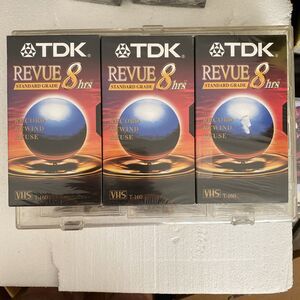TDK Revue T-160 Tape 6 Hour Blank New Sealed Video Cassette LOT OF 3
